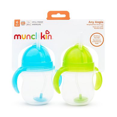 Munchkin 2-Pack Any Angle™ Click Lock Weighted Straw Trainer Cups