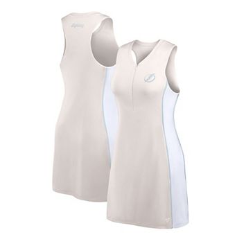 Women's Fanatics Signature Tan Tampa Bay Lightning Studio Boost Athletic Half-Zip Dress