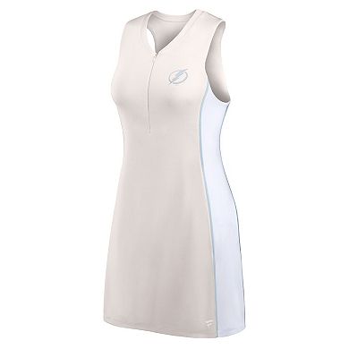 Women's Fanatics Signature Tan Tampa Bay Lightning Studio Boost Athletic Half-Zip Dress