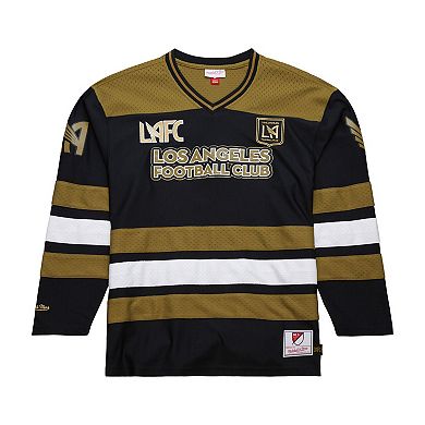 Men's Mitchell & Ness Gold LAFC Stateside V-Neck Long Sleeve Jersey