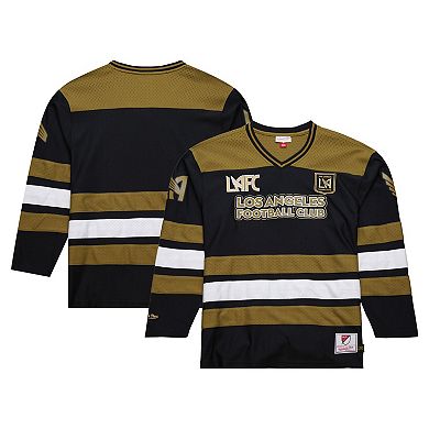 Men's Mitchell & Ness Gold LAFC Stateside V-Neck Long Sleeve Jersey