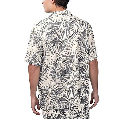 Men's Margaritaville Black San Francisco Giants Monstera Print Party Button-Up Shirt