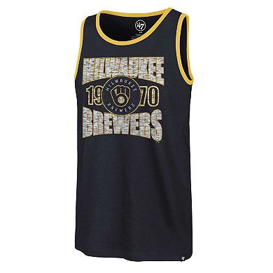 Men's '47 Navy Milwaukee Brewers Upload Franklin Tank Top