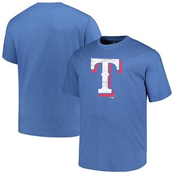 Men's Profile Heather Royal Texas Rangers Big & Tall Weathered Logo T-Shirt
