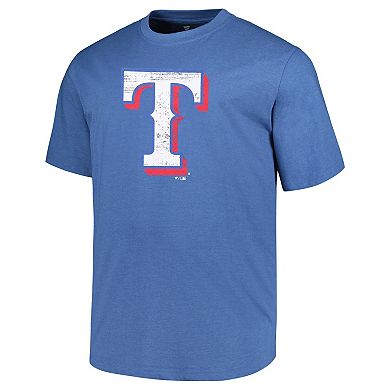Men's Profile Heather Royal Texas Rangers Big & Tall Weathered Logo T-Shirt