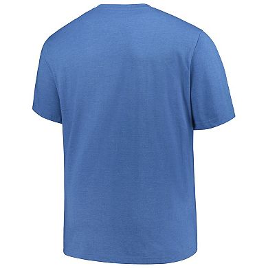 Men's Profile Heather Royal Texas Rangers Big & Tall Weathered Logo T-Shirt