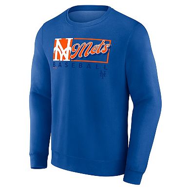 Men's Fanatics Royal New York Mets Focus Fleece Pullover Sweatshirt