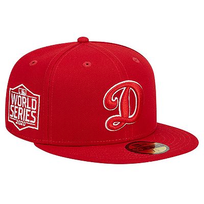 Men s New Era Red Los Angeles Dodgers Logo 59FIFTY Fitted Hat