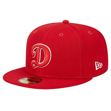 Men's New Era Red Los Angeles Dodgers Logo 59FIFTY Fitted Hat