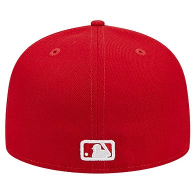 Men's New Era Red Los Angeles Dodgers Logo 59FIFTY Fitted Hat