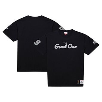 Men's Mitchell & Ness Wayne Gretzky Black Los Angeles Kings Premium Nickname Vintage Logo T-Shirt