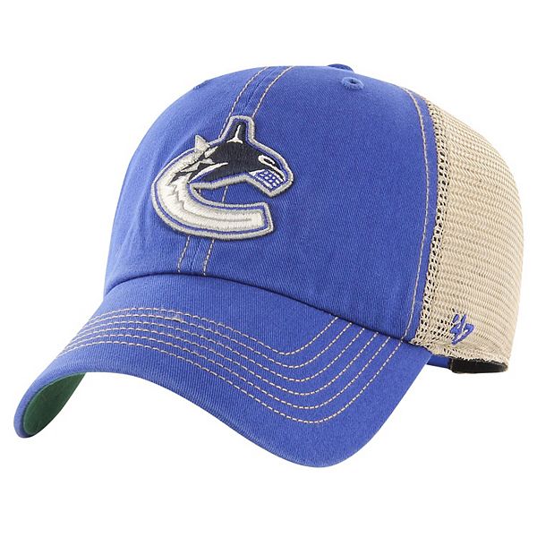 Men's '47 Blue/Cream Vancouver Canucks Core Trawler Clean-Up Trucker ...