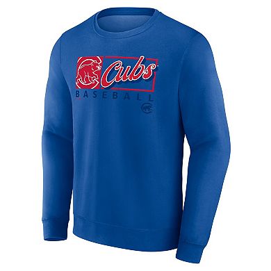Men's Fanatics Royal Chicago Cubs Focus Fleece Pullover Sweatshirt