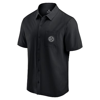 Men's Fanatics Black Pittsburgh Steelers Front Office Button-Up Shirt