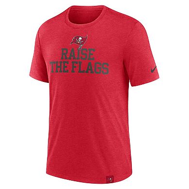 Men's Nike Heather Red Tampa Bay Buccaneers Blitz Tri-Blend T-Shirt