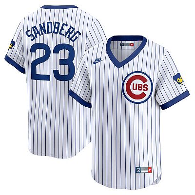 Men s Nike Ryne Sandberg White Chicago Cubs Throwback Cooperstown Limited Jersey