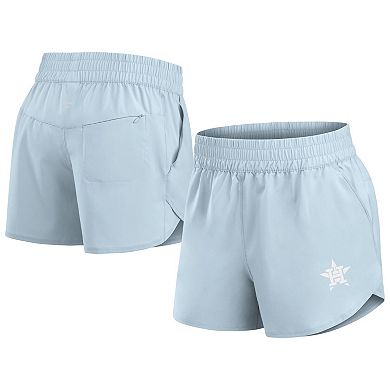 Women's Fanatics Signature Light Blue Houston Astros Studio Woven Vibe Shorts