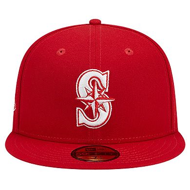 Men's New Era Red Seattle Mariners Logo 59FIFTY Fitted Hat
