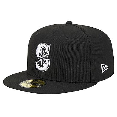 Men's New Era Black Seattle Mariners Logo 59FIFTY Fitted Hat