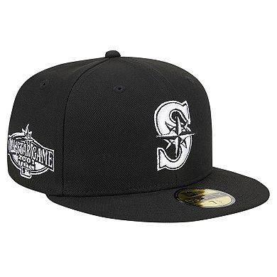 Men's New Era Black Seattle Mariners Logo 59FIFTY Fitted Hat