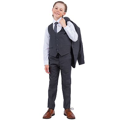 Stacy Adams Boy’s 5-Piece Formal Suit Set Jacket, Vest, Shirt, Tie & Dress Pants