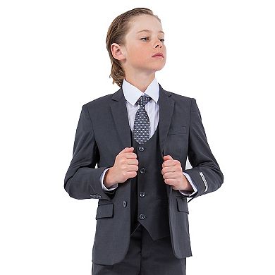 Stacy Adams Boy’s 5-Piece Formal Suit Set Jacket, Vest, Shirt, Tie & Dress Pants