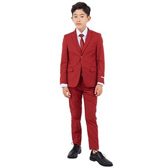 Stacy Adams Boy’s 5 pc Formal Suit Set Jacket, Vest, Shirt, Tie & Dress Pants