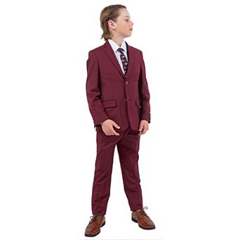 Stacy Adams Boy’s 5 pc Formal Suit Set Jacket, Vest, Shirt, Tie & Dress Pants