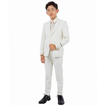 Stacy Adams Boy’s 5 pc Formal Suit Set Jacket, Vest, Shirt, Tie & Dress Pants