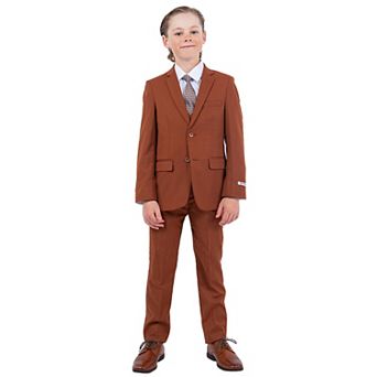 Stacy Adams Boy’s 5 pc Formal Suit Set Jacket, Vest, Shirt, Tie & Dress Pants