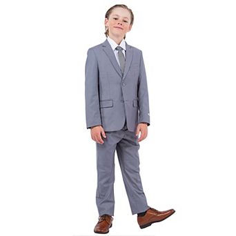 Stacy Adams Boy’s 5 pc Formal Suit Set Jacket, Vest, Shirt, Tie & Dress Pants