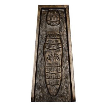 Bronze Alligator Crocodile Cast Aluminum Downspout Gutter 24 in Splash Block
