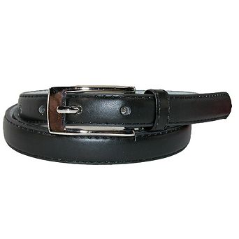 CTM Women's Skinny 3/4 Inch Leather Dress Belt