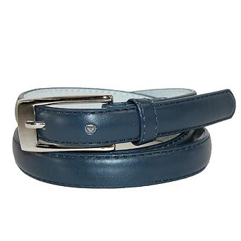 CTM Women's Skinny 3/4 Inch Leather Dress Belt