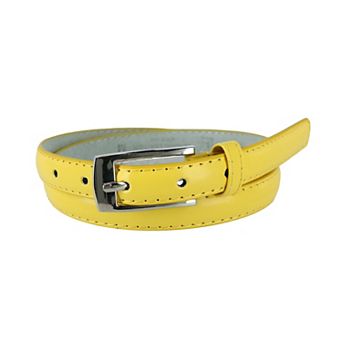 CTM Women's Skinny 3/4 Inch Leather Dress Belt