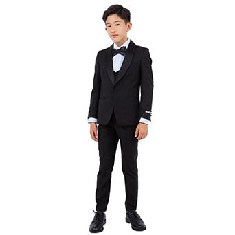 Stacy Adams Boy's 5 pc Solid Tuxedo W/ Dress Shirt And Bowtie