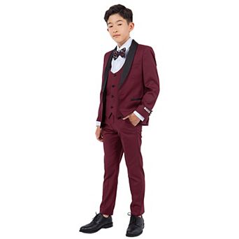 Stacy Adams Boy's 5 pc Solid Tuxedo W/ Dress Shirt And Bowtie