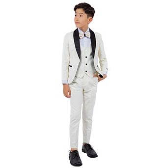 Stacy Adams Boy's 5 pc Solid Tuxedo W/ Dress Shirt And Bowtie