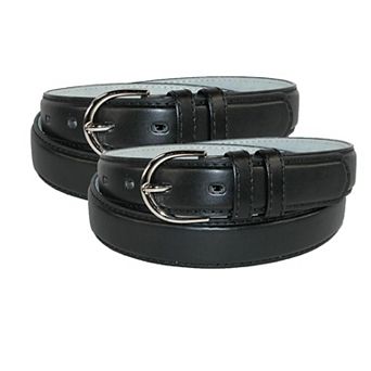 Ctm Women's Leather 1 1/8 Inch Dress Belt (pack Of 2)