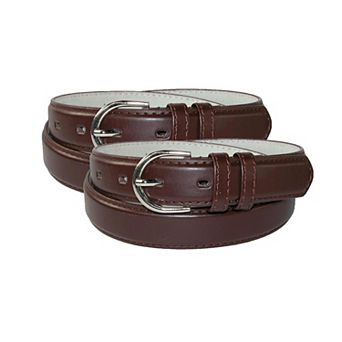 Ctm Women's Leather 1 1/8 Inch Dress Belt (pack Of 2)