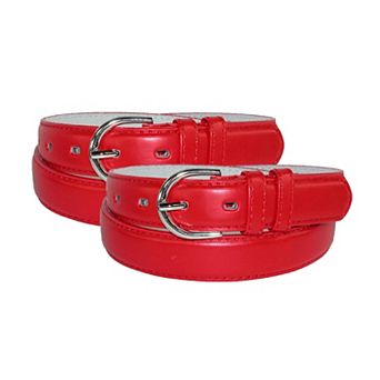 Ctm Women's Leather 1 1/8 Inch Dress Belt (pack Of 2)