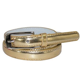 CTM Women's Skinny 3/4 Inch Leather Dress Belt (Pack of 2)