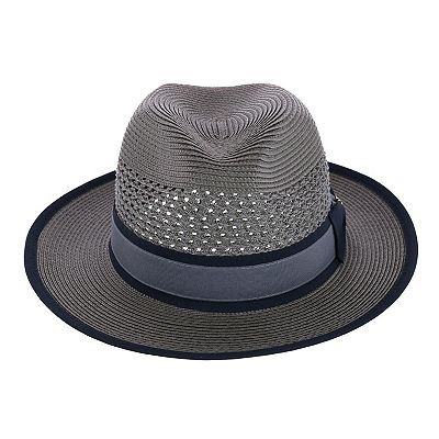 mens dress hats near me Richman Brothers Men's Polybraid Fedora Hat with Grossgrain Ribbon and Feather
