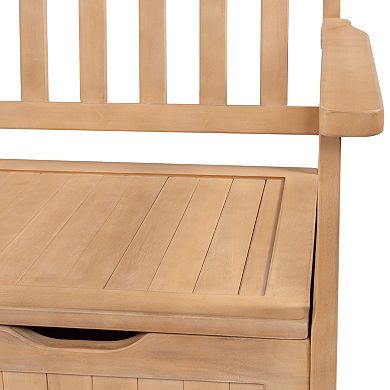 Sophie 48" Traditional Farmhouse Lift-top Acacia Wood Storage & Entry Bench