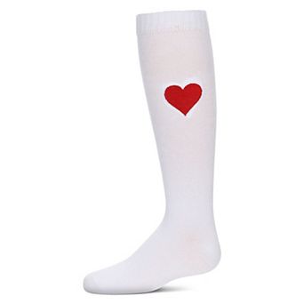 Girls' Fuzzy Heart Knee High Socks