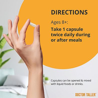 Doctor Taller, Vegan Height Growth Supplement For Ages 8+, 60 Capsules