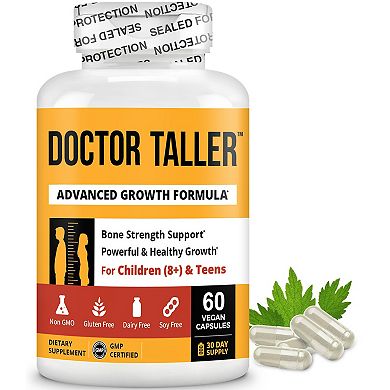 Doctor Taller, Vegan Height Growth Supplement For Ages 8+, 60 Capsules