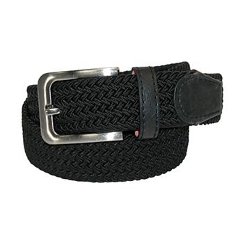 Ctm Men's Big & Tall Elastic Braided Stretch Belt With Silver Buckle