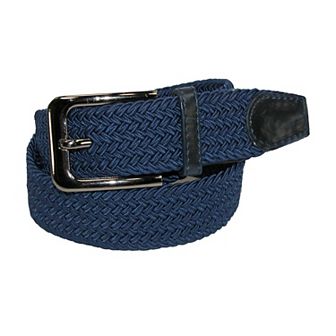 Ctm Men's Big & Tall Elastic Braided Stretch Belt With Silver Buckle