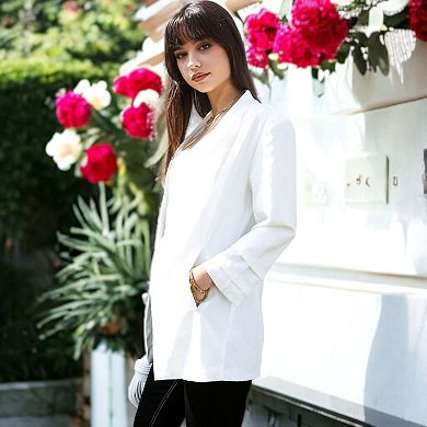 Women's Ruched Open Front Blazer